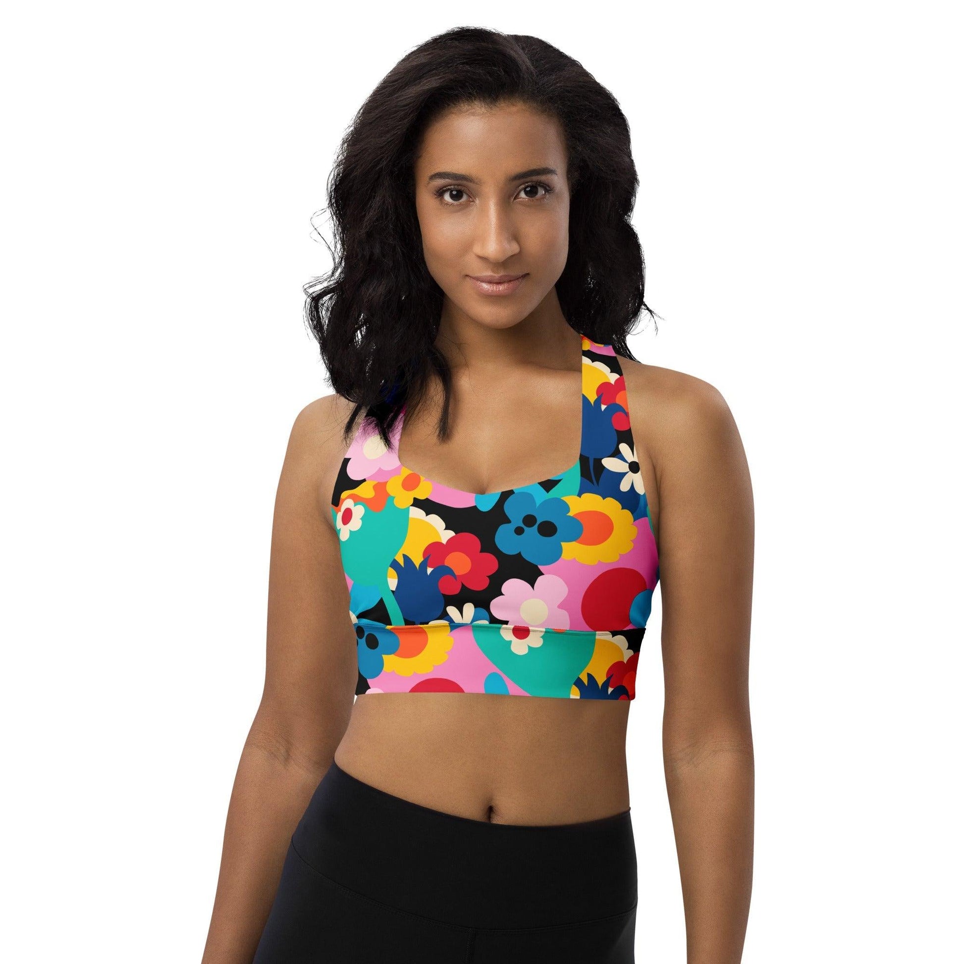 Sports bra - FLORALEI - Artsy flower print 3XL