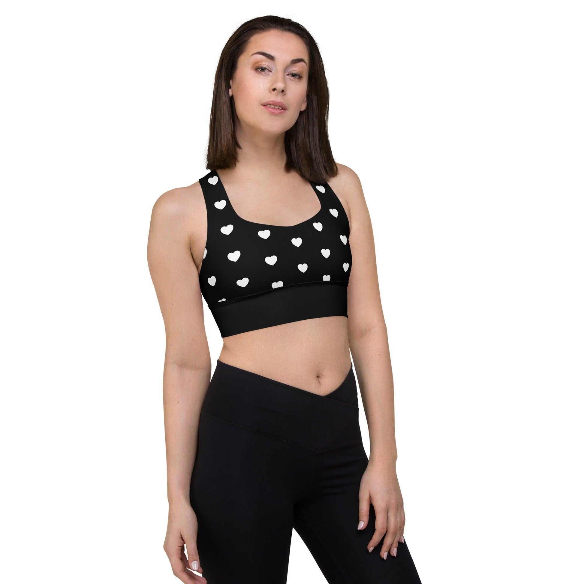 Sports Bra - HERTTAHOUND HEARTS bw