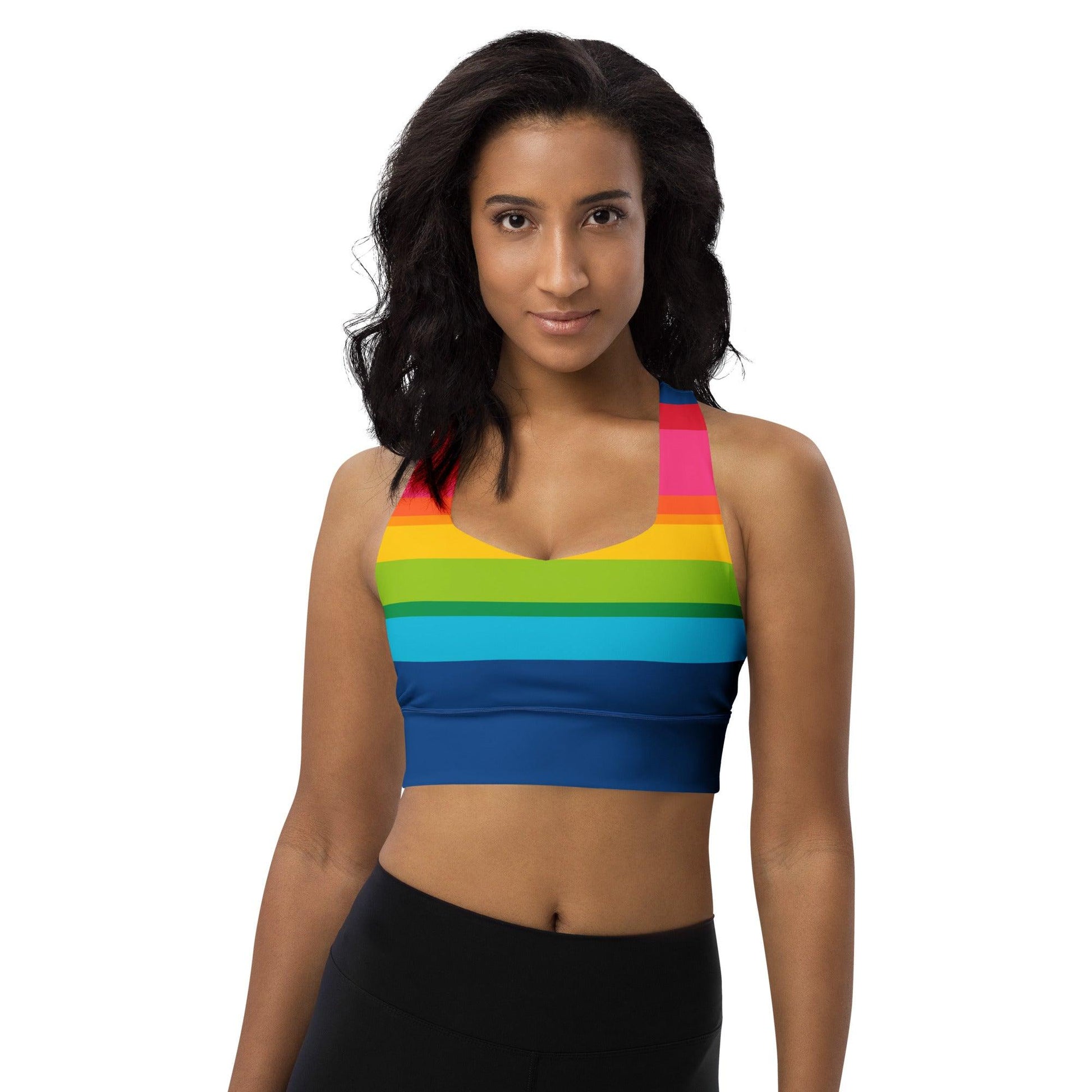 Sports bra - RAINBOW STRIPE 3XL