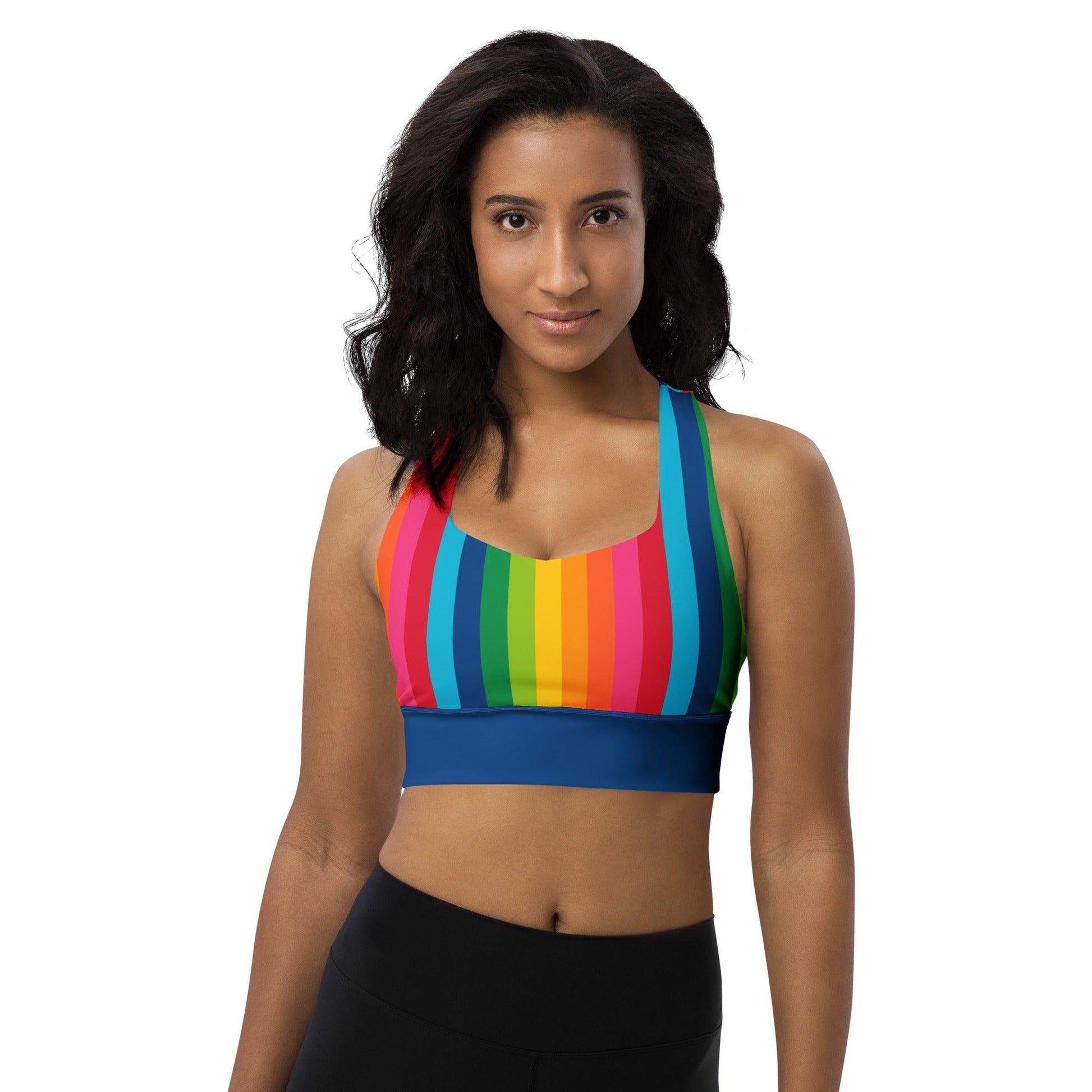 Sports bra - RAINBOW STRIPE vertical 3XL