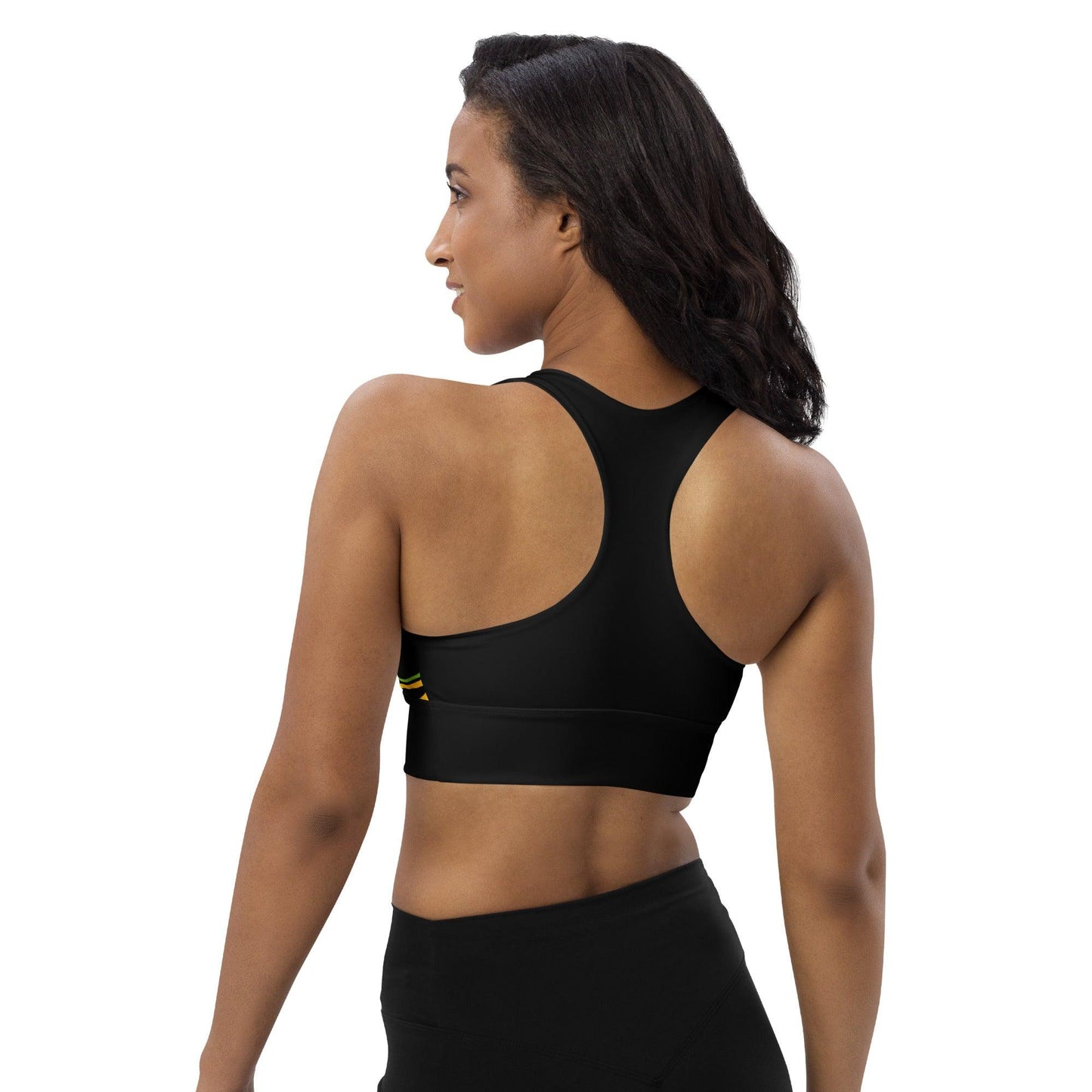 Sports bra - ENERGY WAVES rainbow - Wavy stripe print