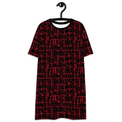 T-shirt dress - STONE SPIRIT black red - Graphic stone shapes print 6XL