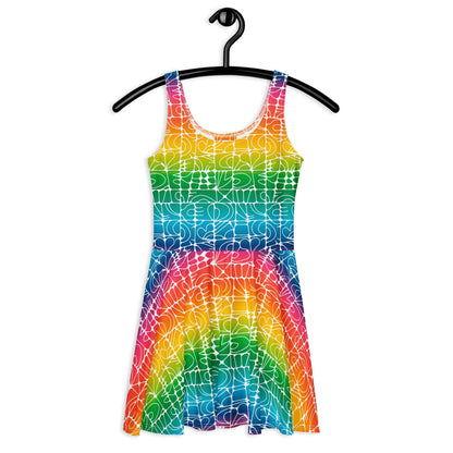 Skater Dress - STONE SPIRIT rainbow white