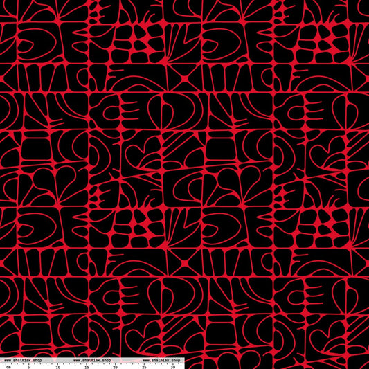 Fabric - STONE SPIRIT black red
