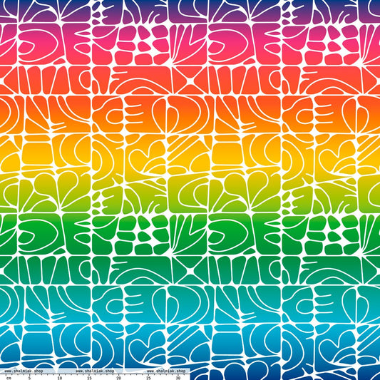 Fabric - STONE SPIRIT rainbow white