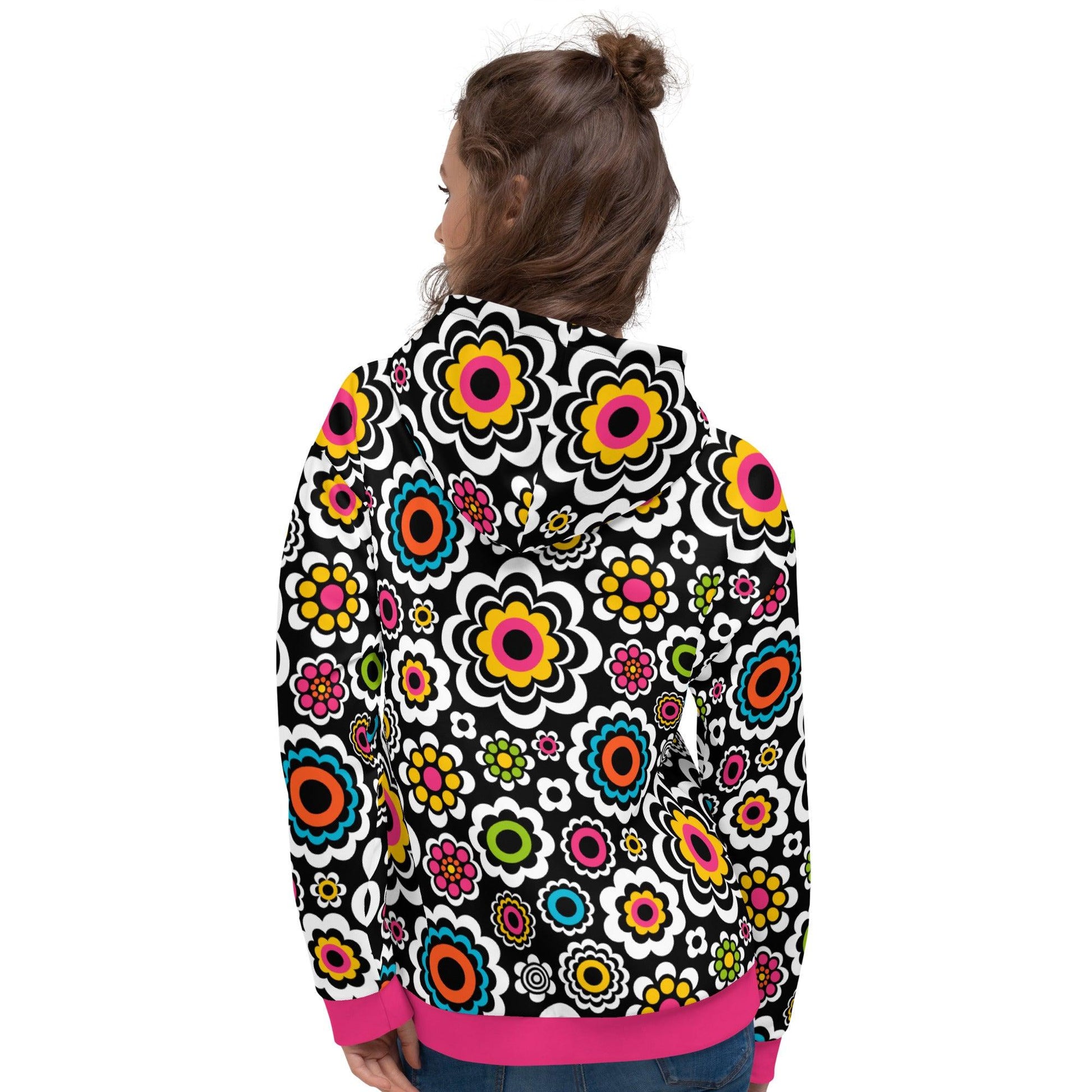 Hoodie - SUGAR BLOOM - Playful candy flowers print