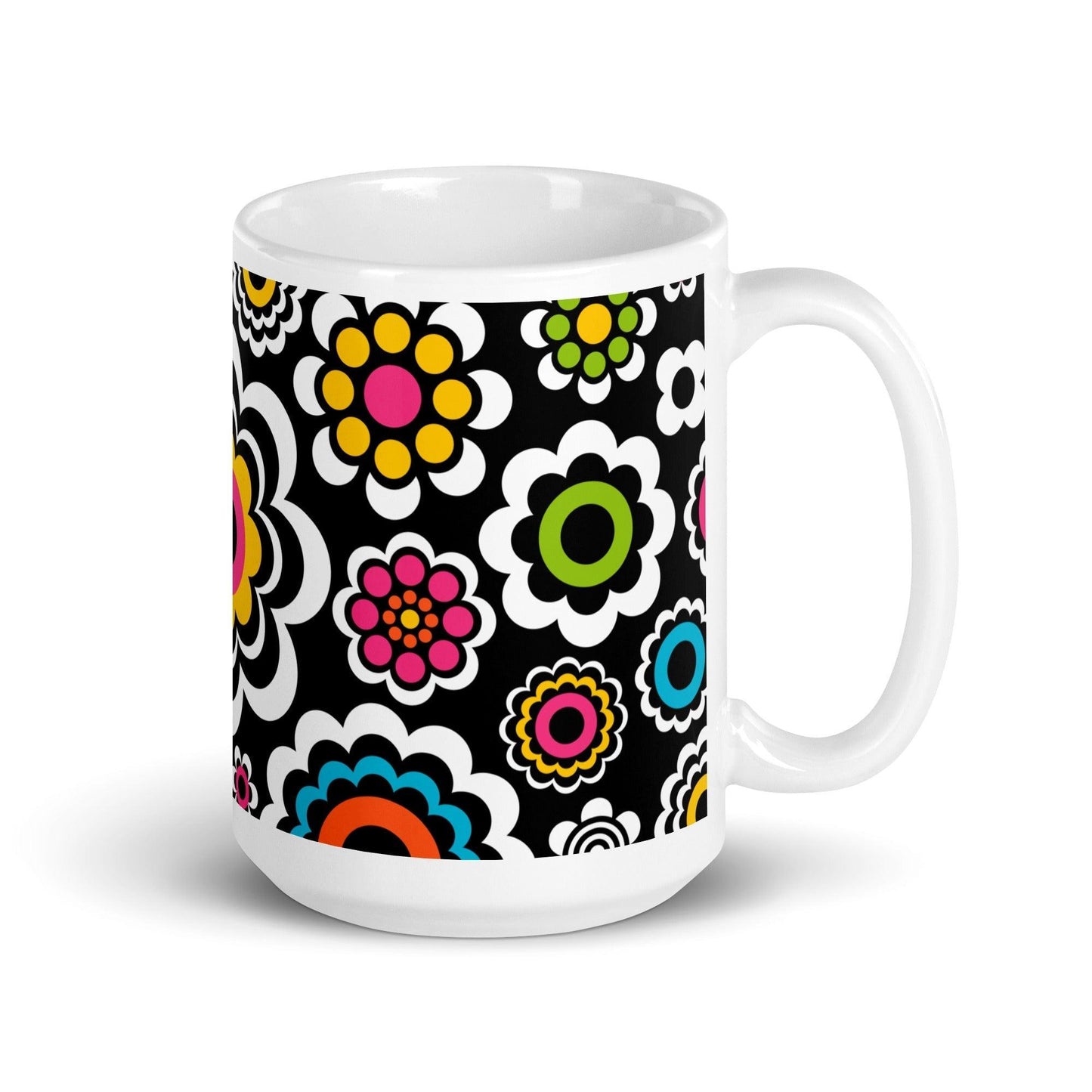 Mug - SUGAR BLOOM - Playful candy flowers print 15oz