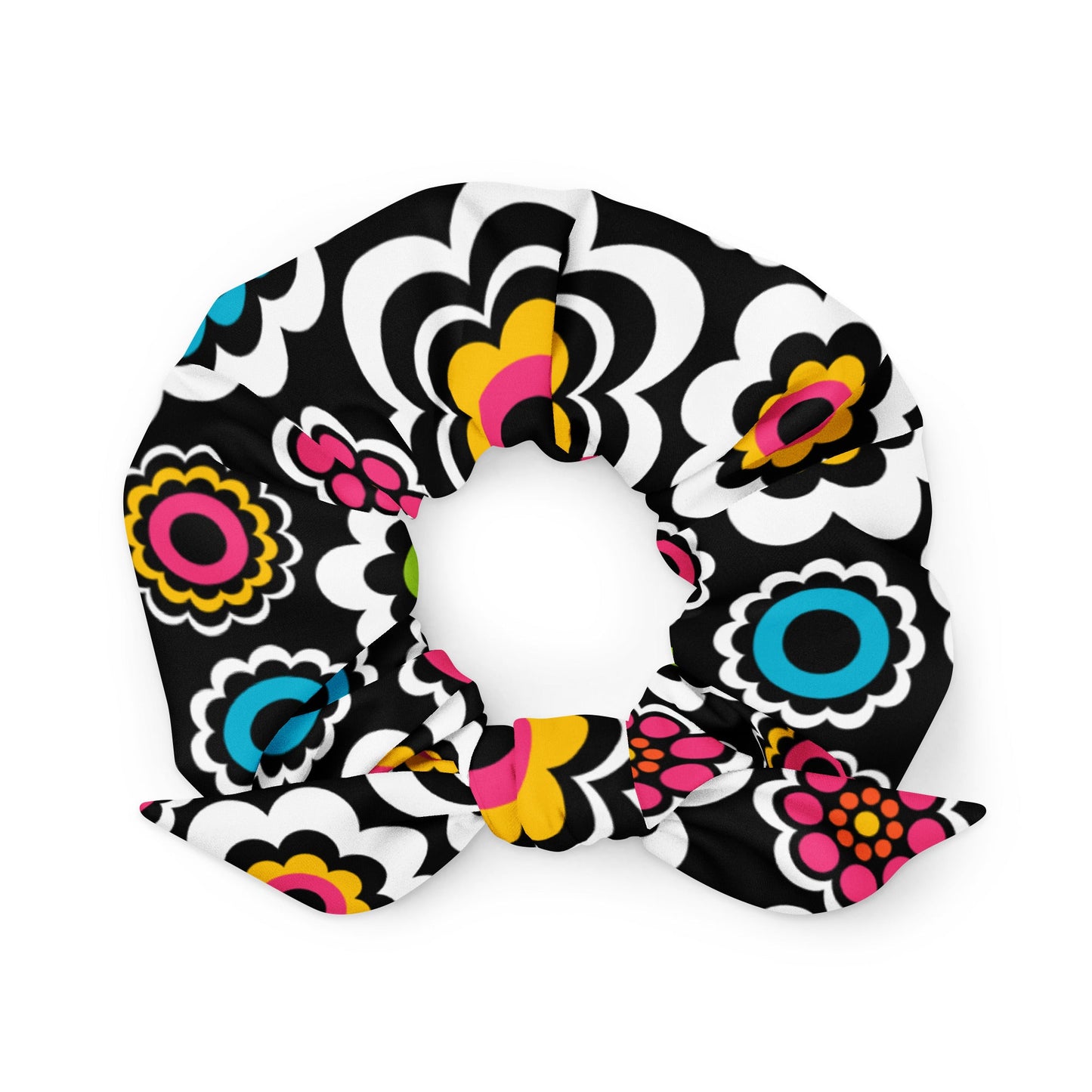 Scrunchie - SUGAR BLOOM - Playful candy flowers print Default Title