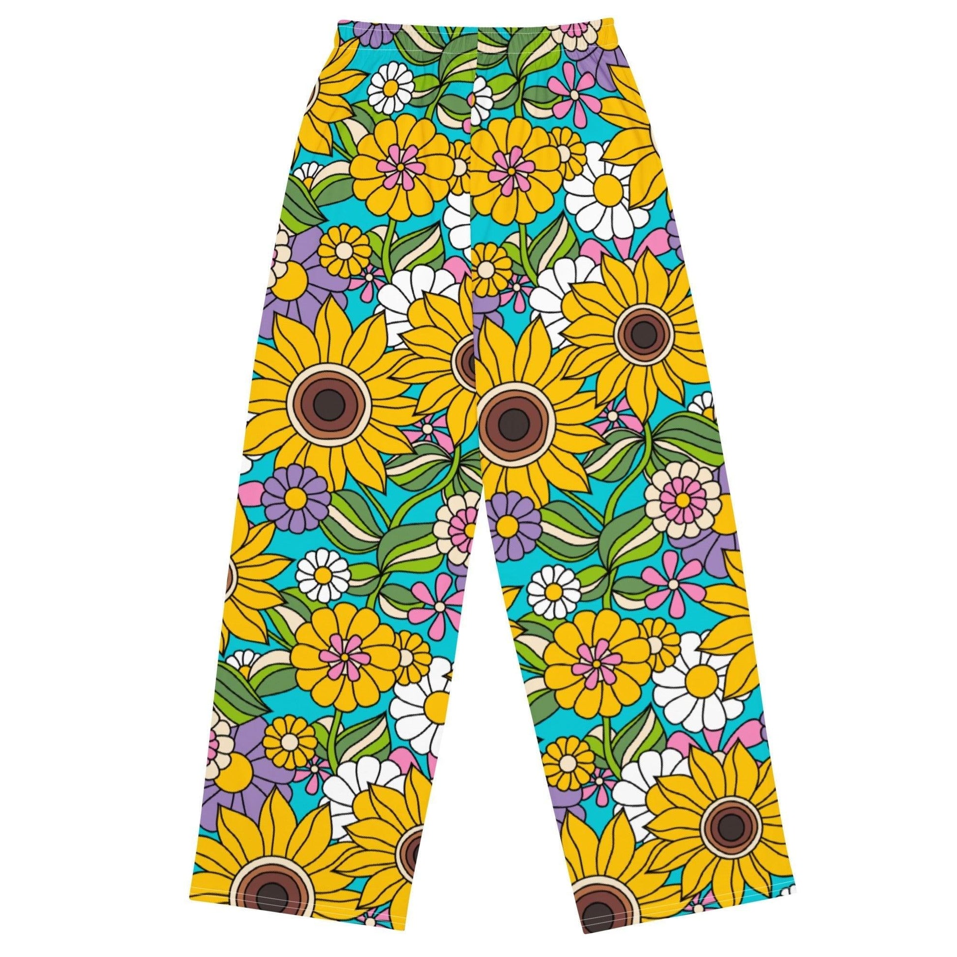 Pants - SUNDANCE turquoise - Bold sunflower print