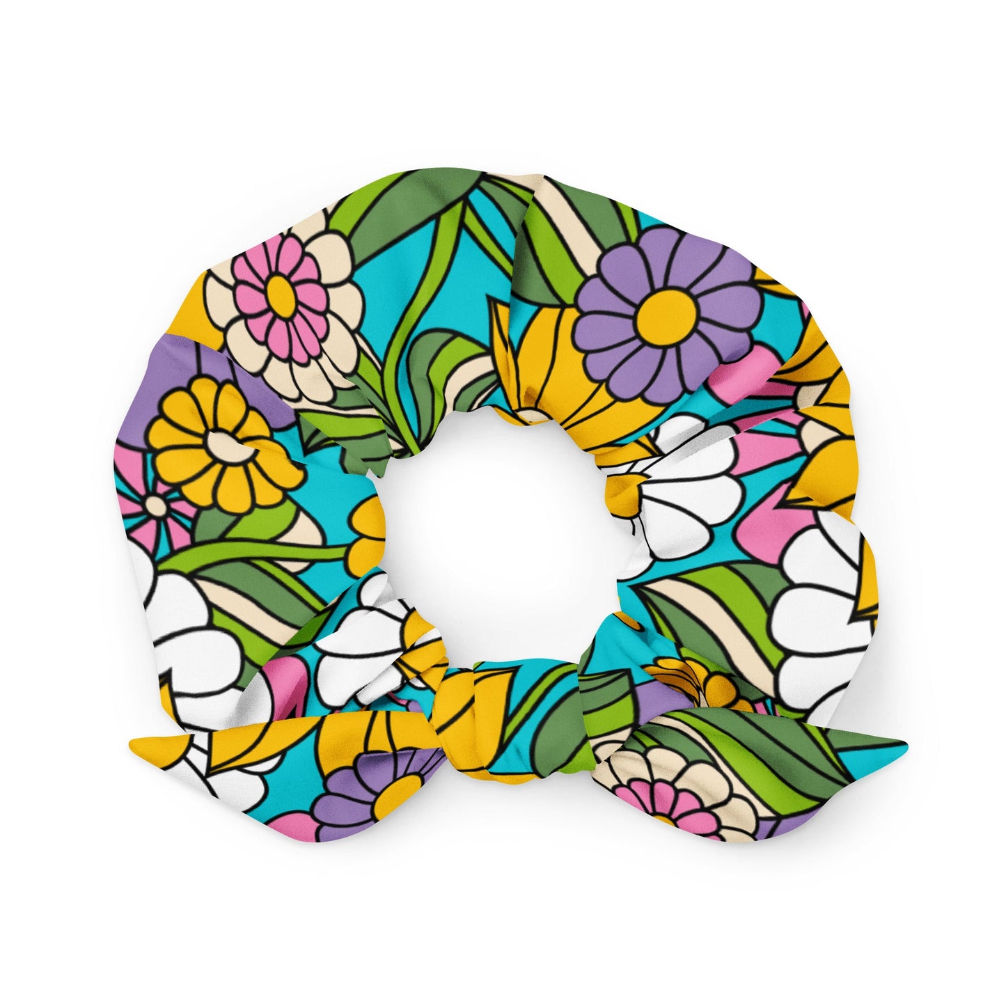 Scrunchie - SUNDANCE turquoise - Bold sunflower print Default Title