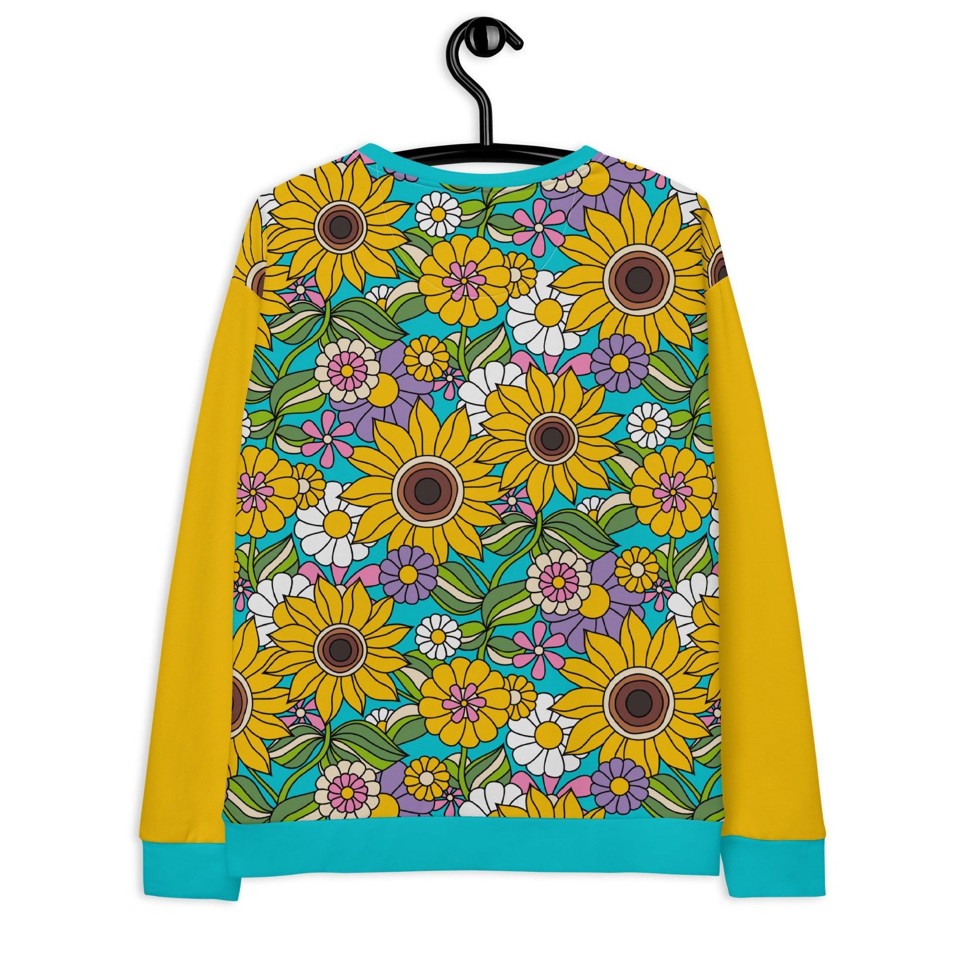 Sweatshirt - SUNDANCE turquoise - Bold sunflower print