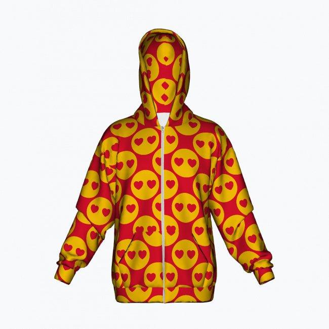 Full Print Unisex Zipper Hoodie - Cotton