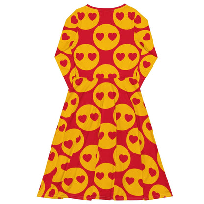 Midi dress - SUPERHAPPY - Sunshine and hearts print