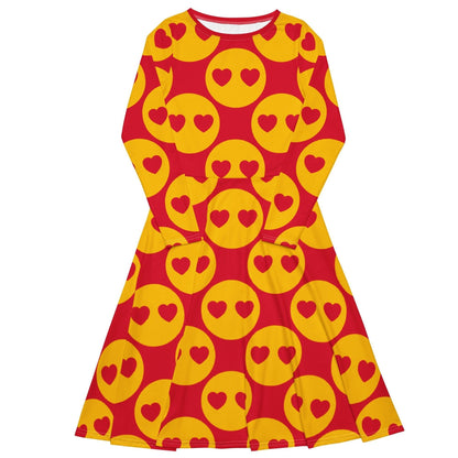 Midi dress - SUPERHAPPY - Sunshine and hearts print 6XL