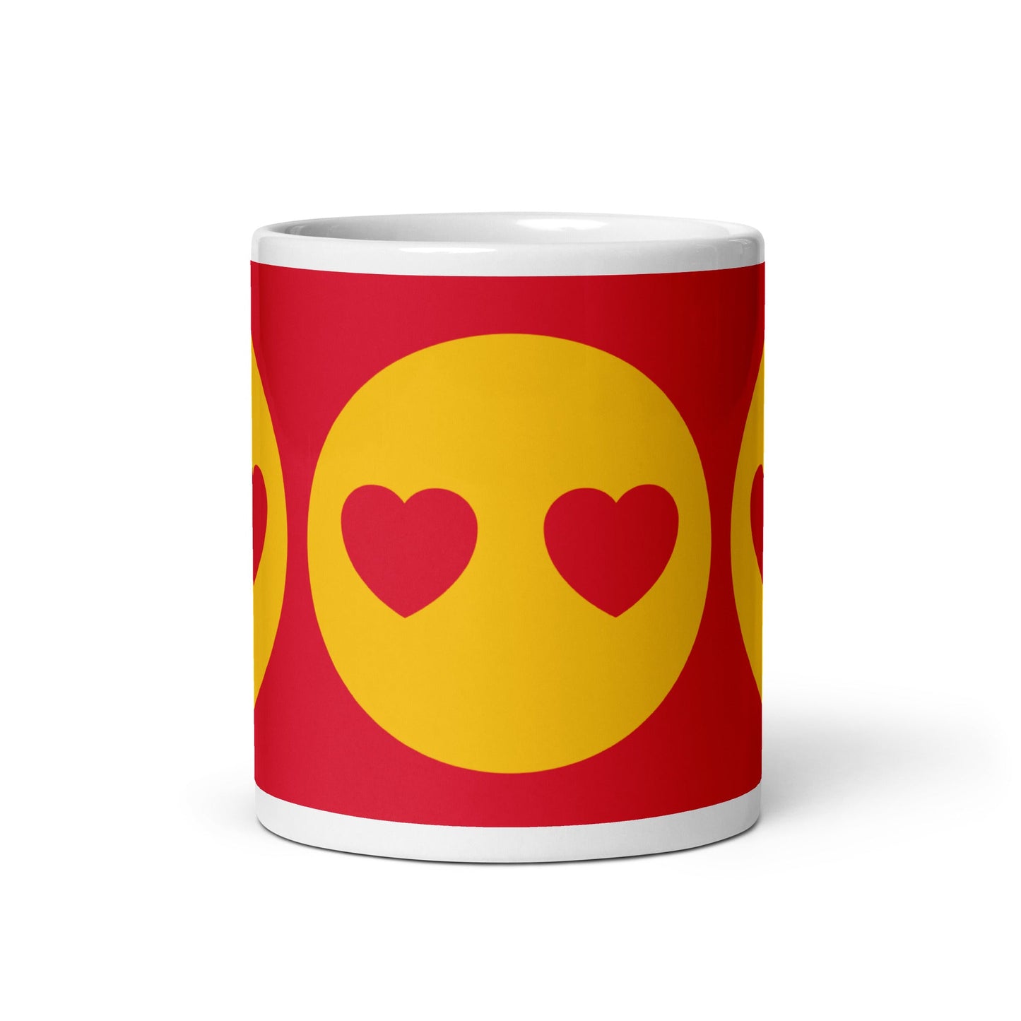 Mug - SUPERHAPPY :) - Sunshine and hearts print
