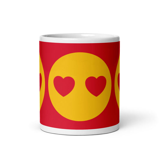 Mug - SUPERHAPPY :) - Sunshine and hearts print