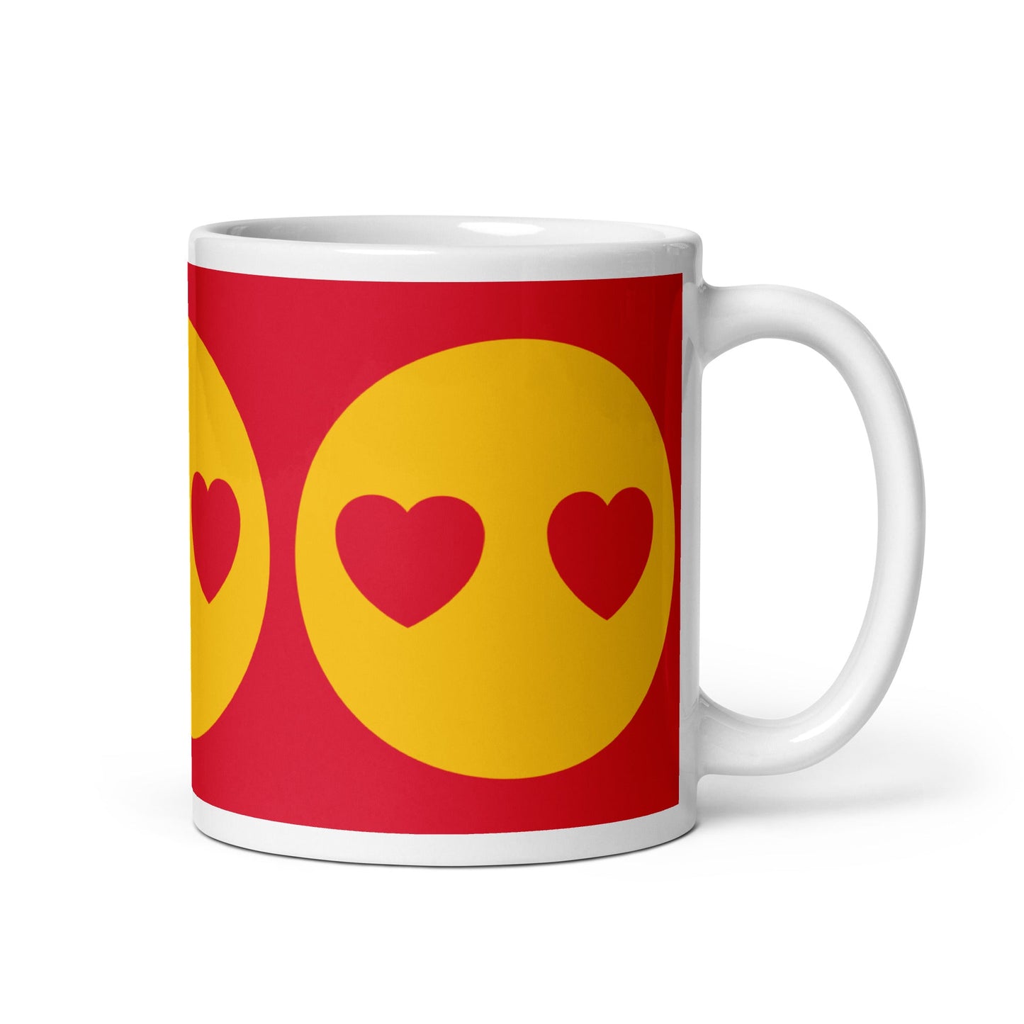 Mug - SUPERHAPPY :) - Sunshine and hearts print 11 oz