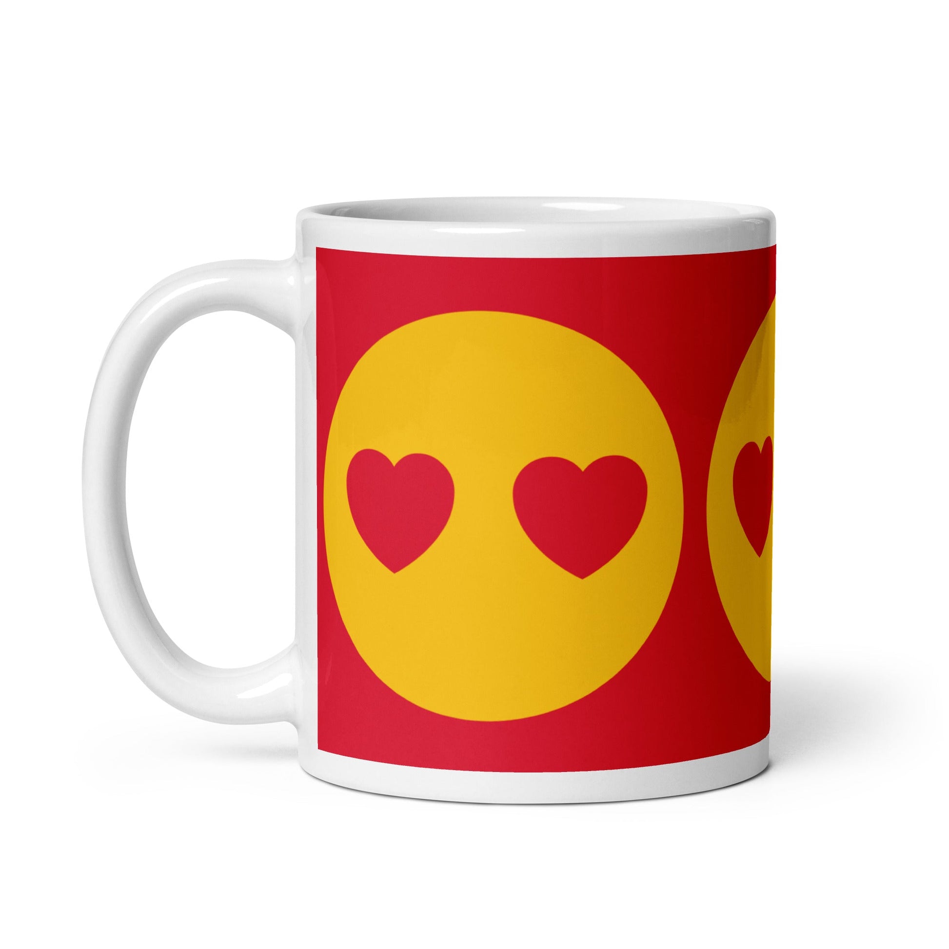 Mug - SUPERHAPPY :) - Sunshine and hearts print
