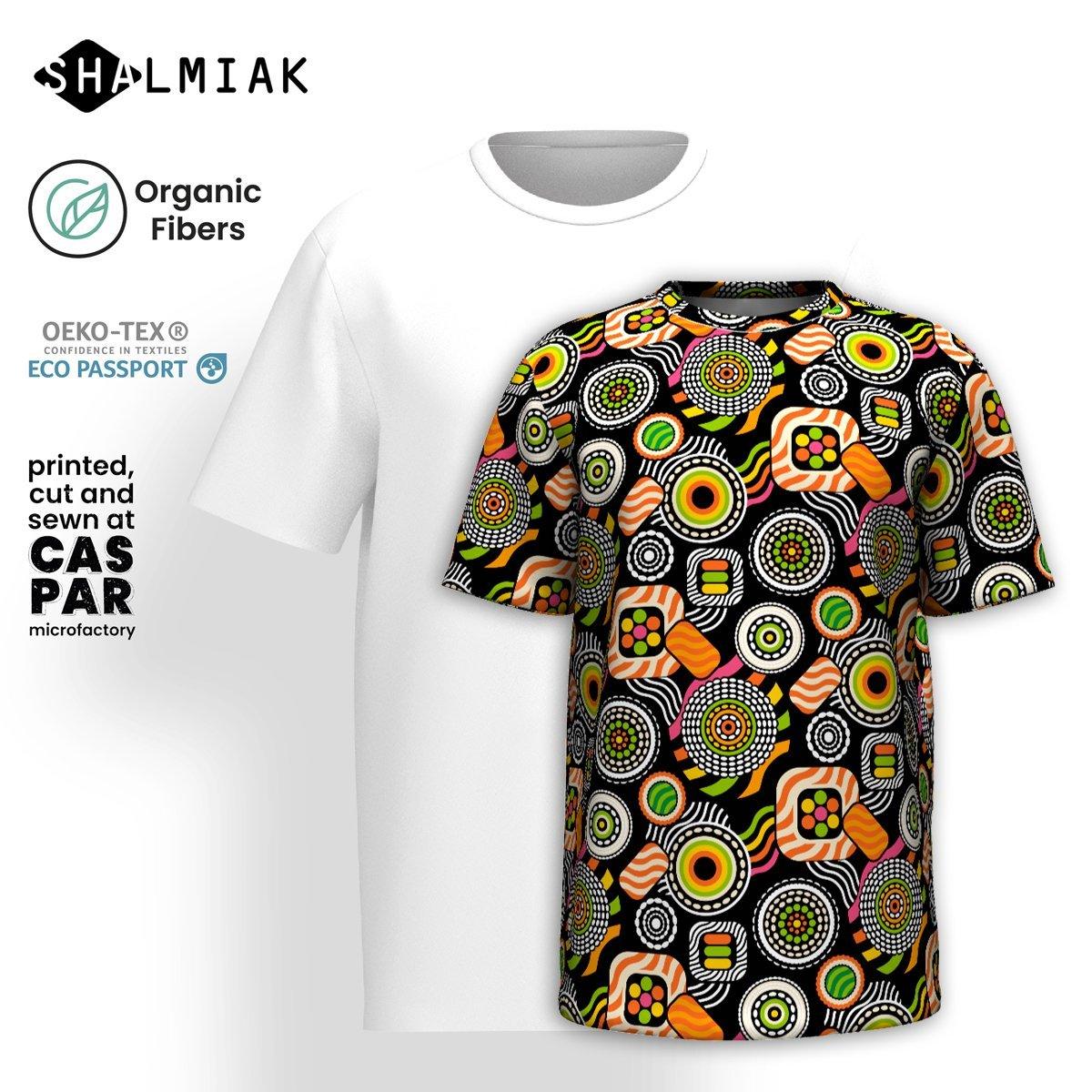 Organic cotton t-shirt - SUSHIPOPS - Colorful sushi print
