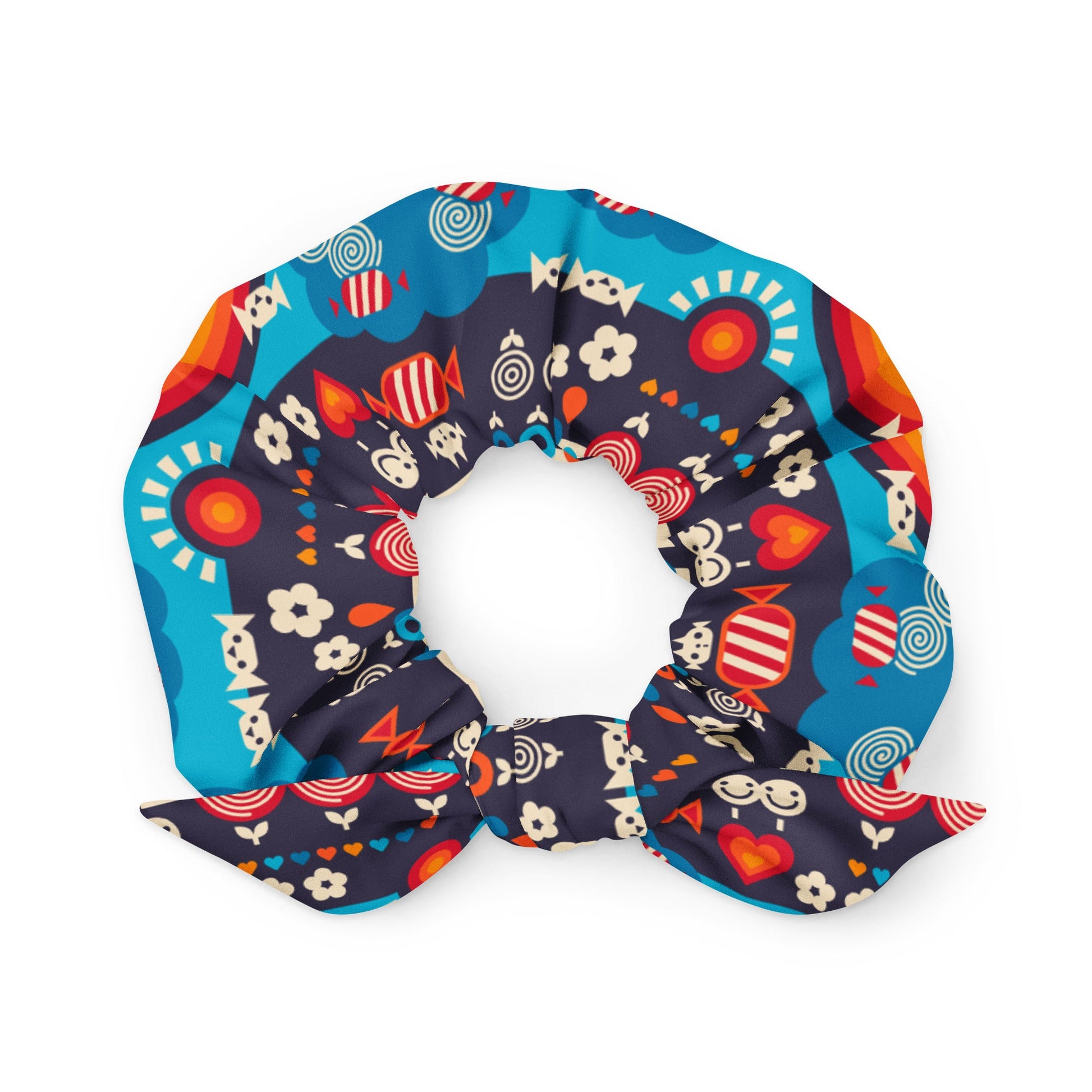 Scrunchie - SWEET DAYS blue - Vintage candy print Default Title