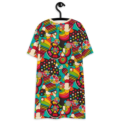 T-shirt dress - SWEET FREAK mint - Playful sweet treats print