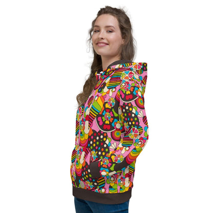 Hoodie - SWEET FREAK pink - Playful sweet treats print