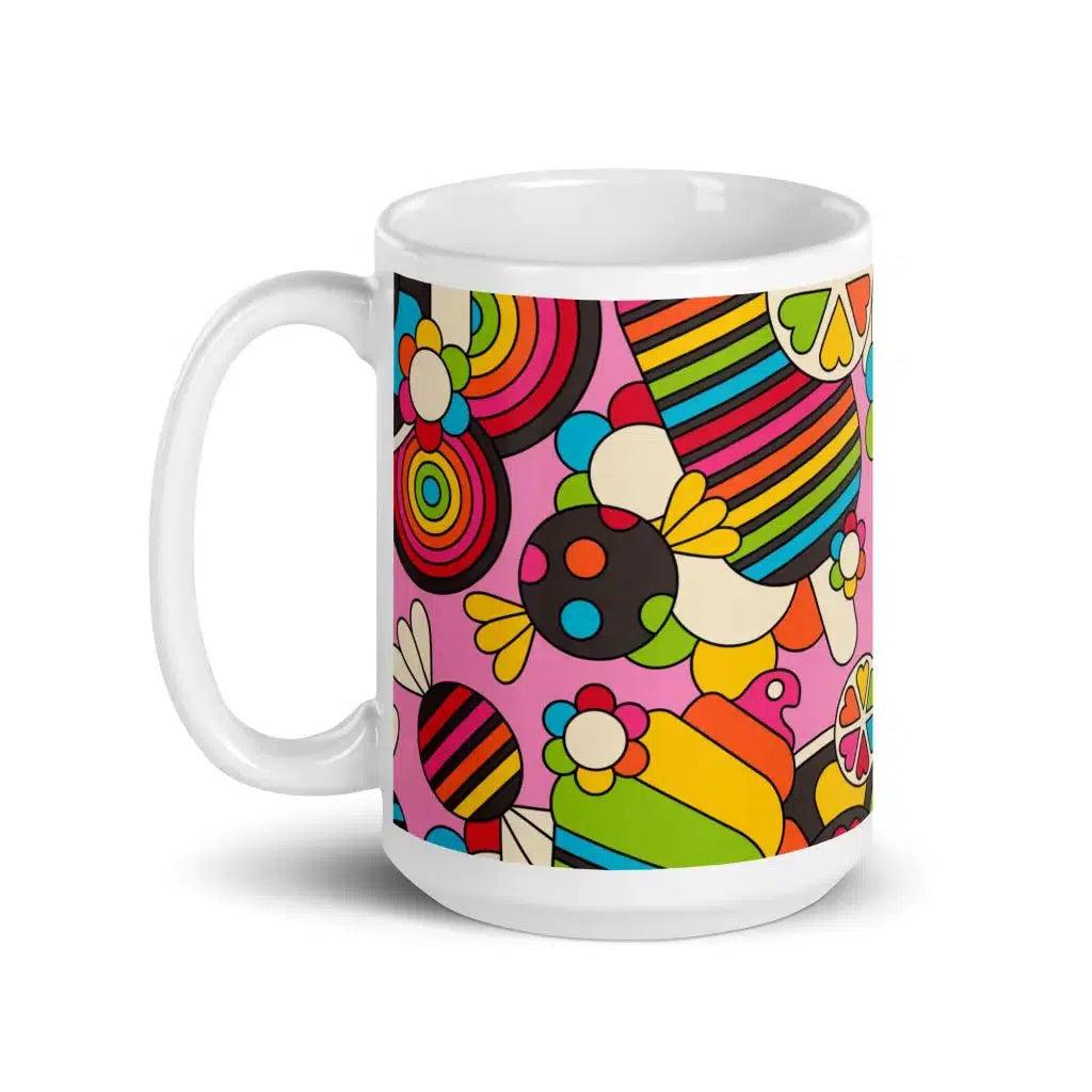 Mug - SWEET FREAK pink - Playful sweet treats print