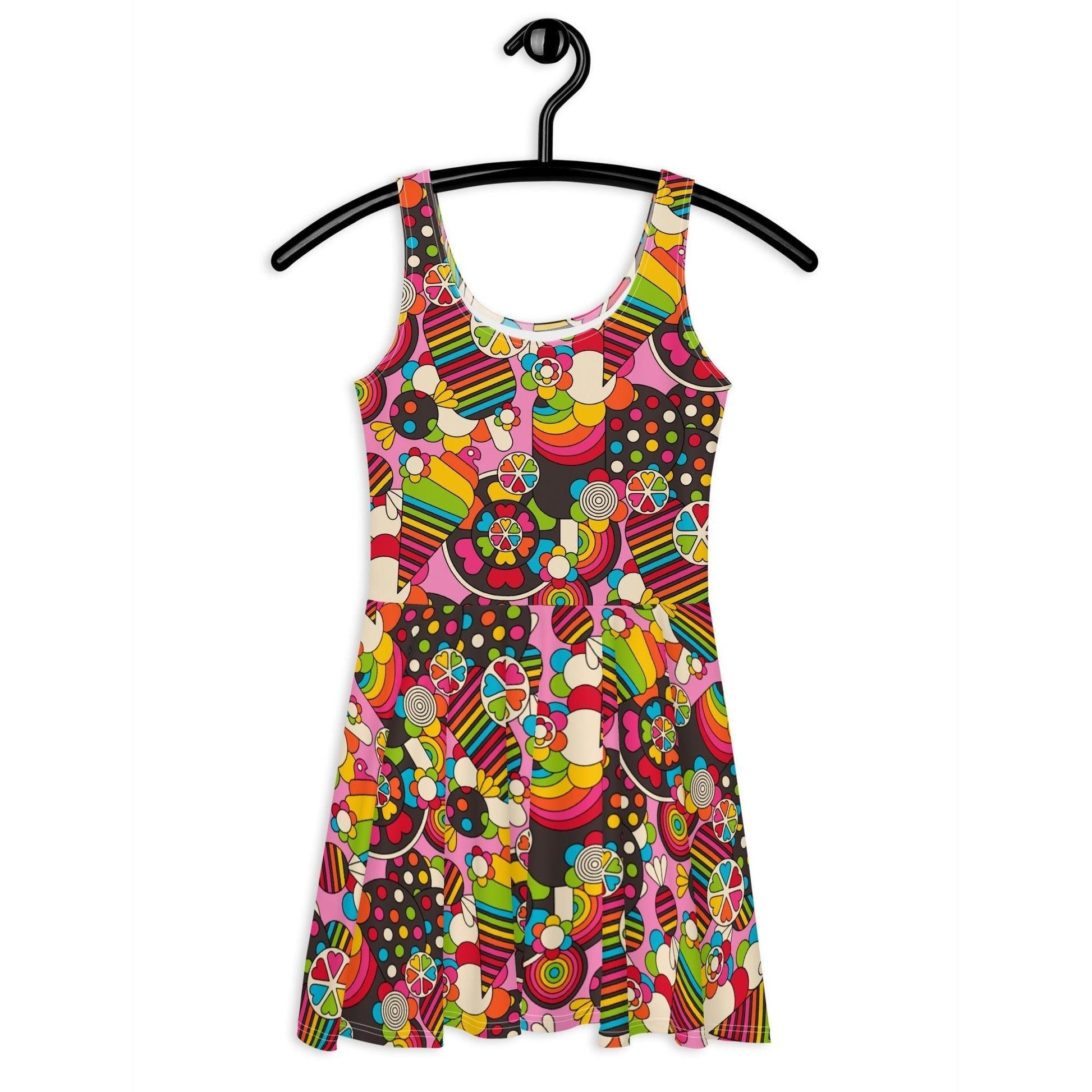 Skater dress - SWEET FREAK pink - Playful sweet treats print 3XL