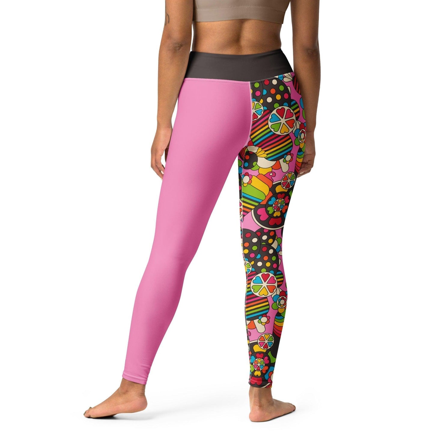 Yoga leggings - SWEET FREAK pink - Playful sweet treats print