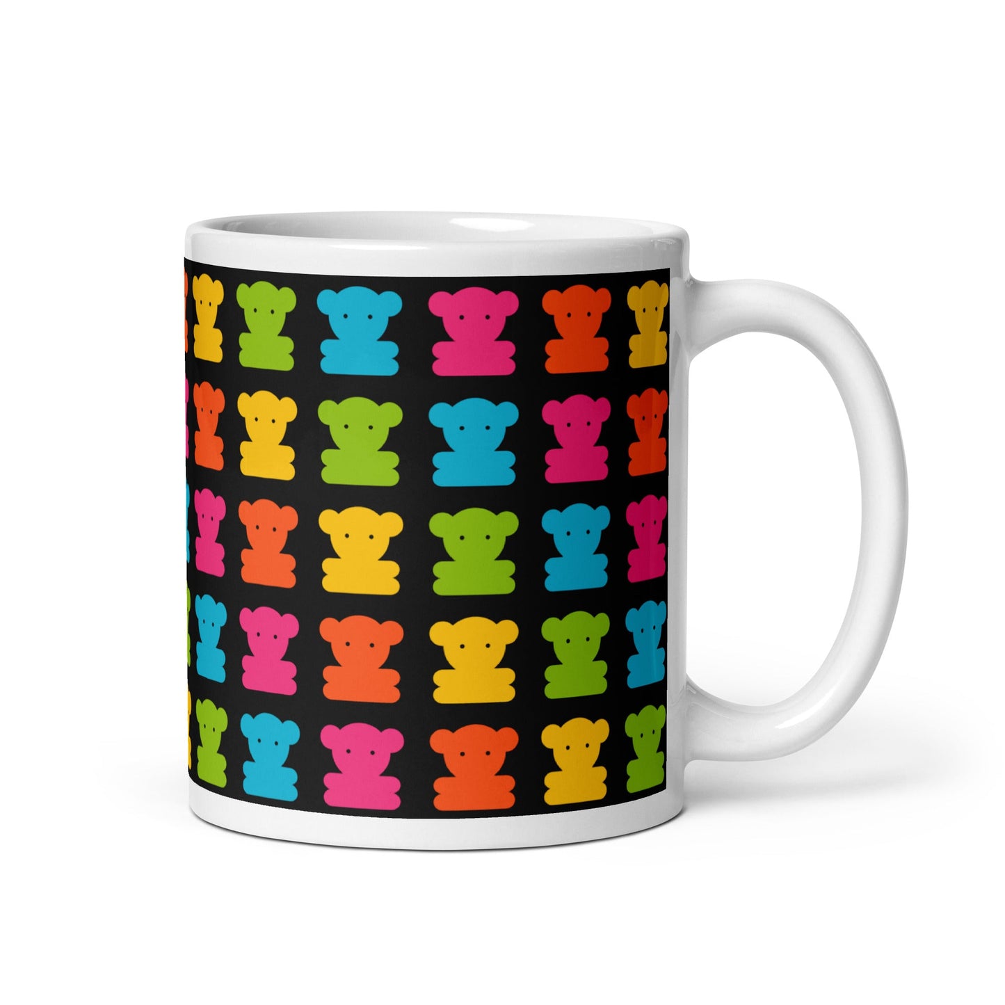 Mug - SWEET TEDDY black - Cute teddy bear print 11 oz