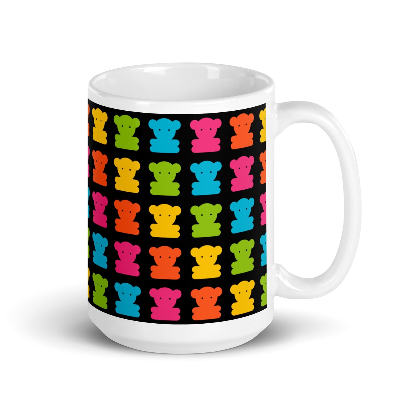 Mug - SWEET TEDDY black - Cute teddy bear print 15 oz