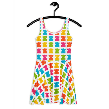 Skater dress - SWEET TEDDY happy white - Cute teddy bear print 3XL