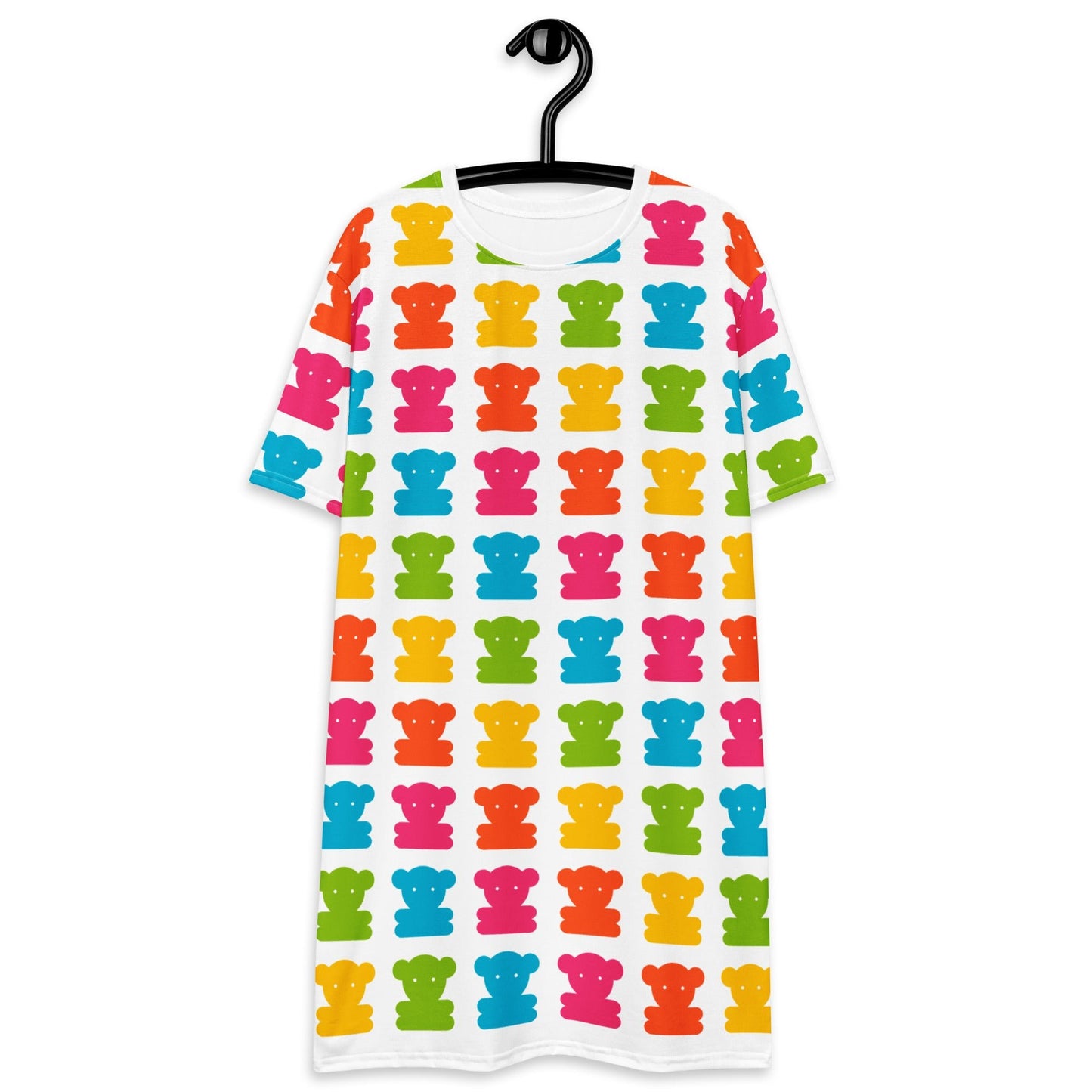 T-shirt dress - SWEET TEDDY happy white - Cute teddy bear print 6XL