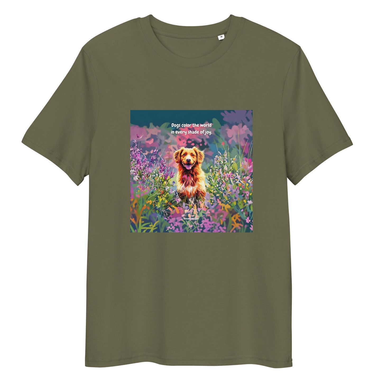 T-Shirt - Dogs color the world in every shade of joy Khaki