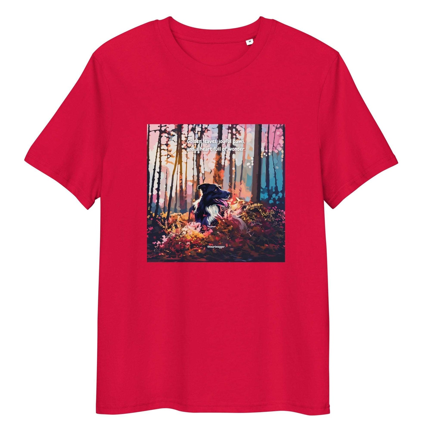 T-Shirt - Golden leaves, joyful paws, and a heart full of wonder Red