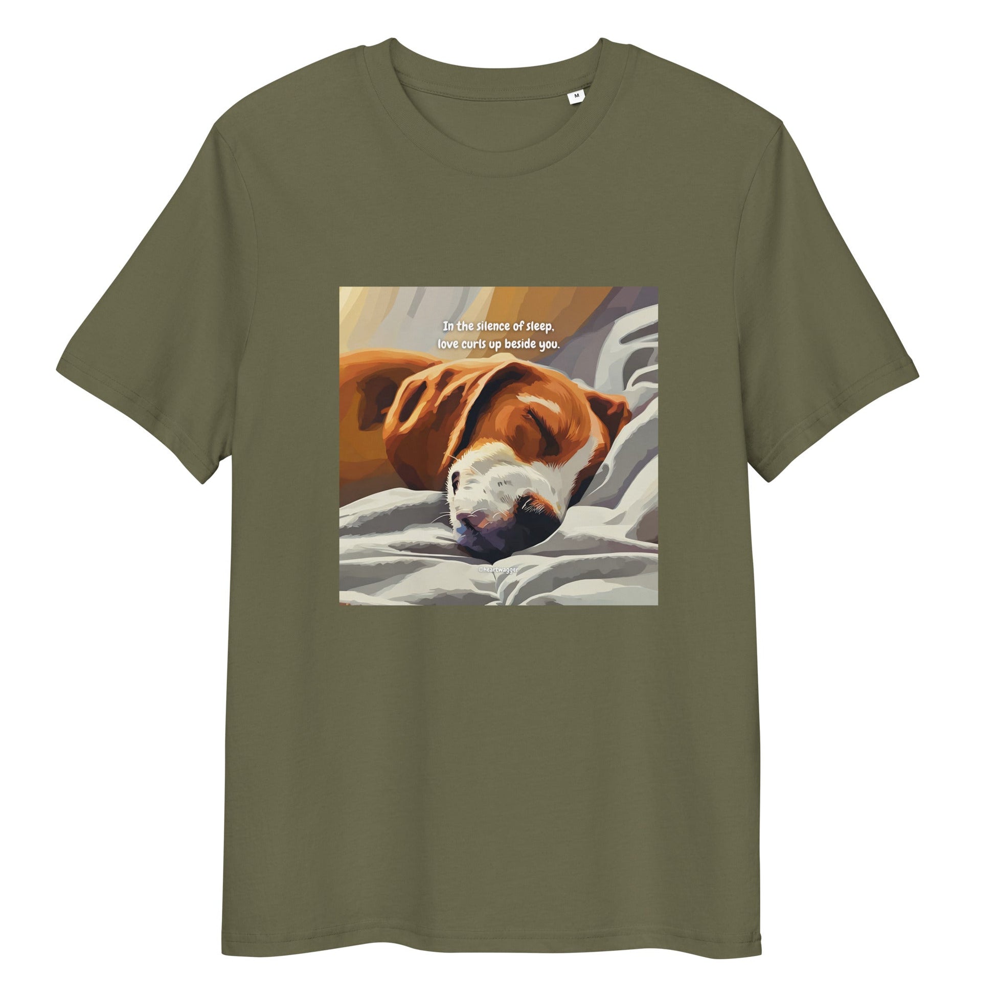 T-Shirt - In the silence of sleep, love curls up beside you Khaki