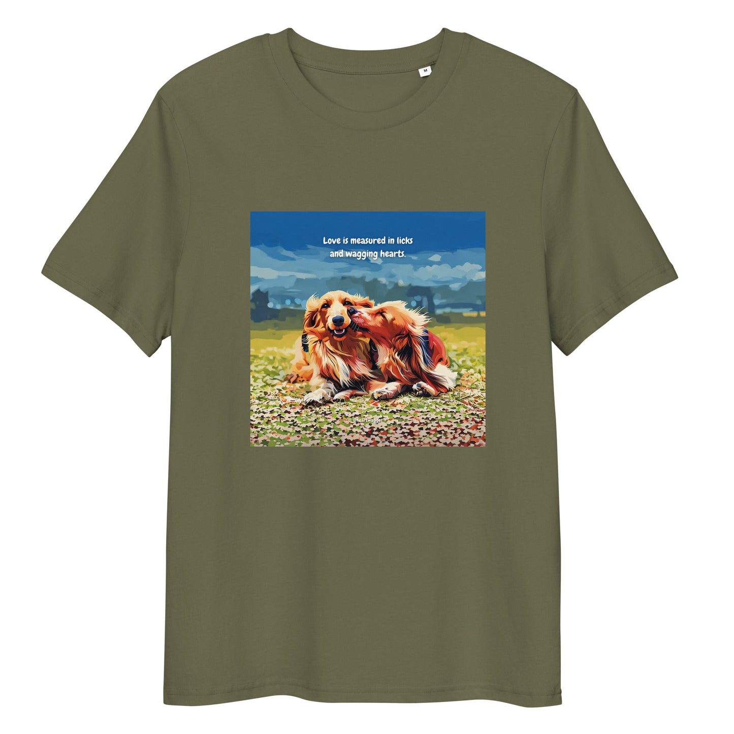 T-Shirt - Love is measured in licks and wagging hearts Khaki