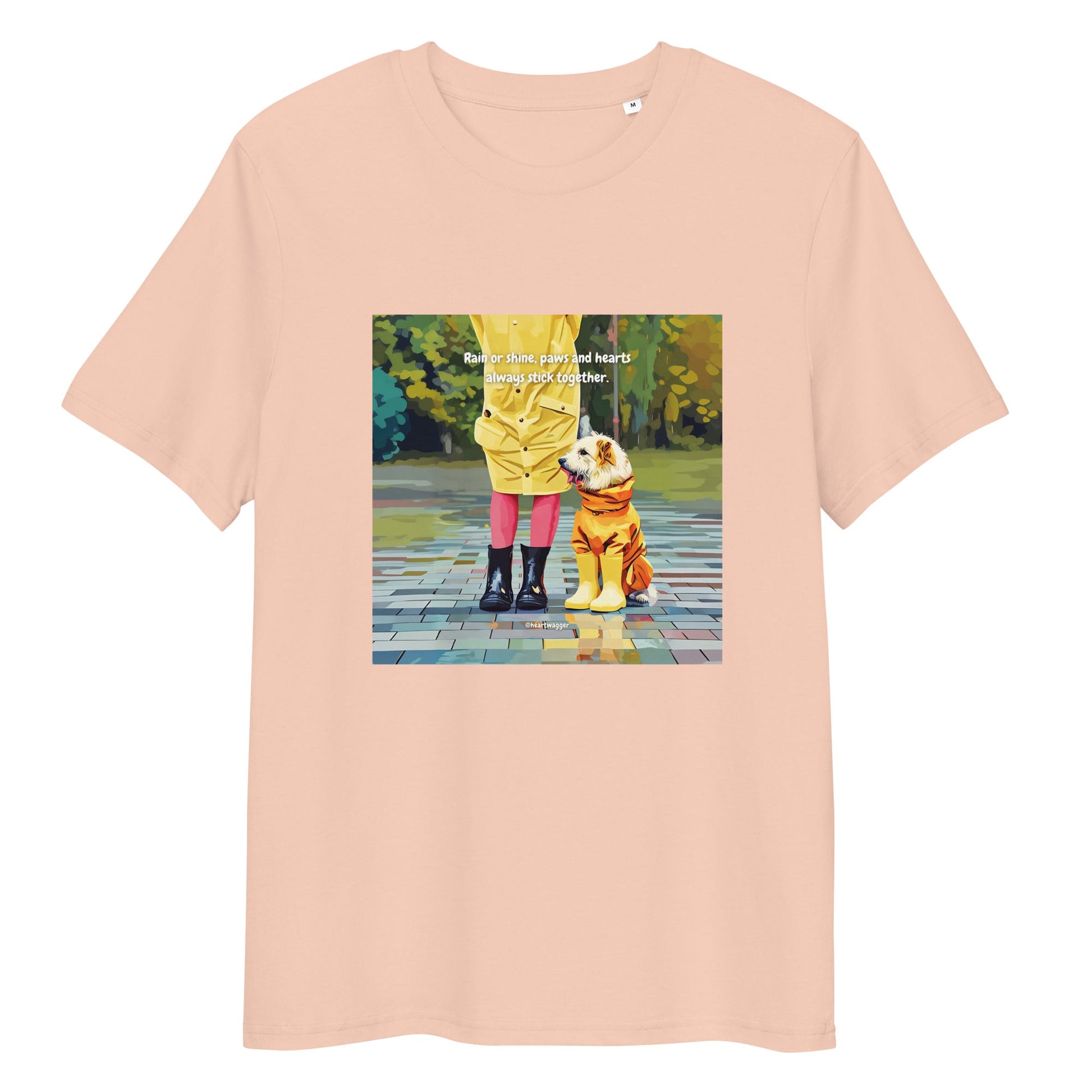 T-Shirt - Rain or shine, paws and hearts always stick together Fraiche Peche