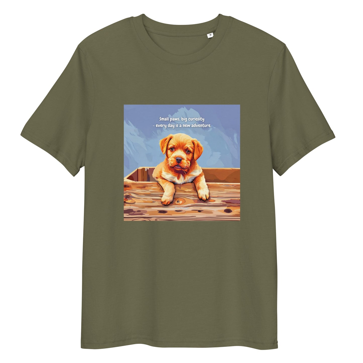 T-Shirt - Small paws, big curiosity - every day is a new adventure Khaki