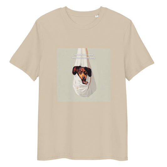 T-Shirt - The world feels lighter when love is carried gently Desert Dust