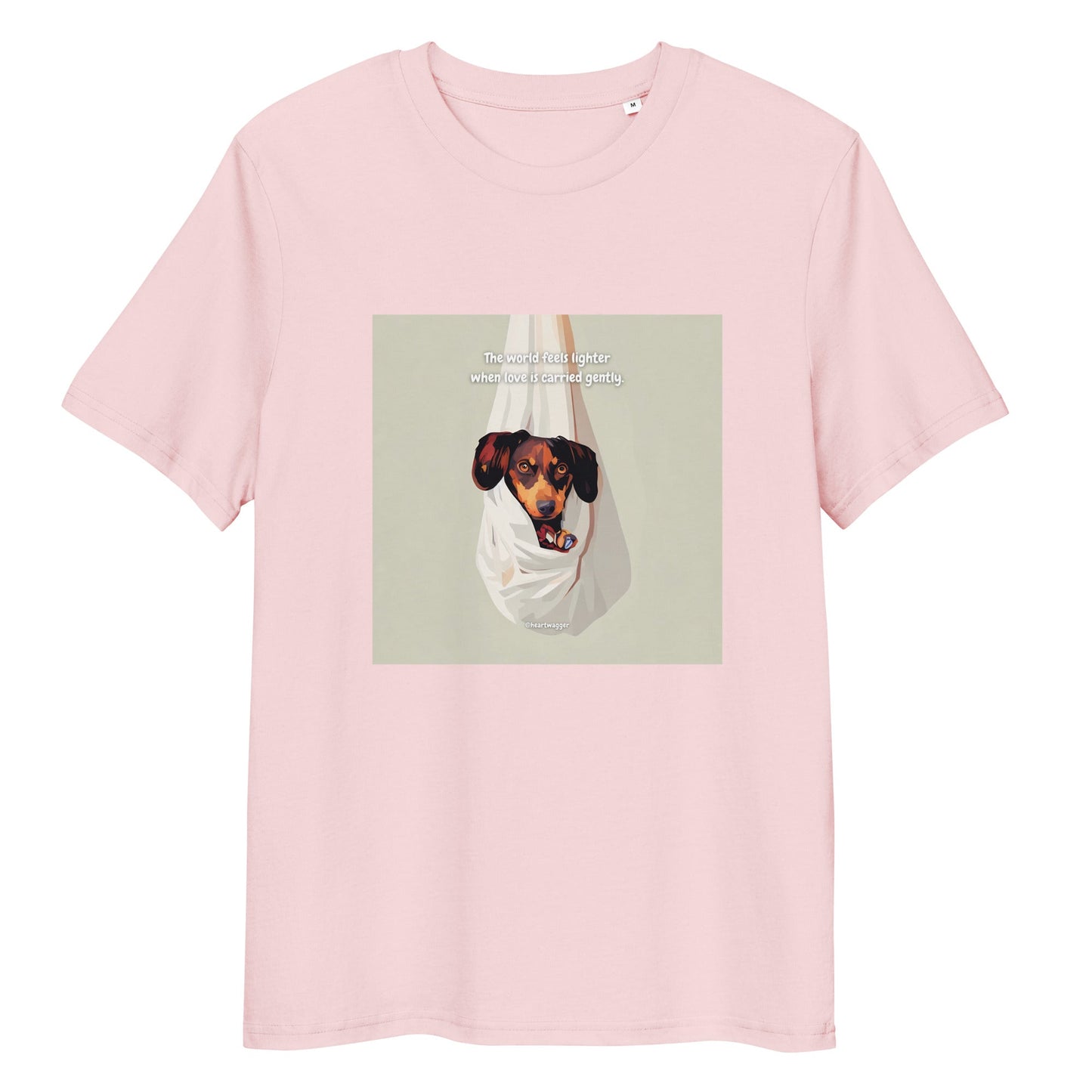 T-Shirt - The world feels lighter when love is carried gently Cotton Pink