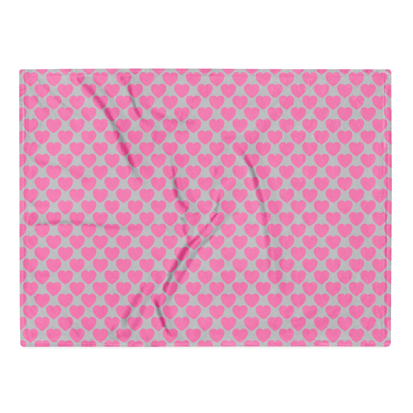Blanket - ELLIE LOVE grey pink - Bold Heart Print