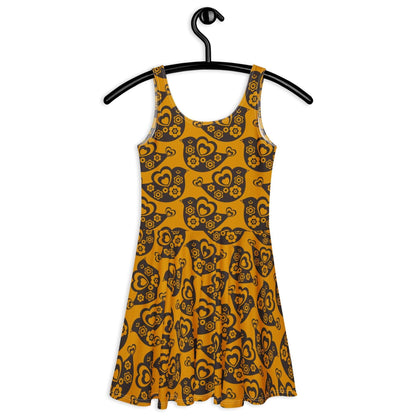Skater Dress - TWEET LOVE orange brown