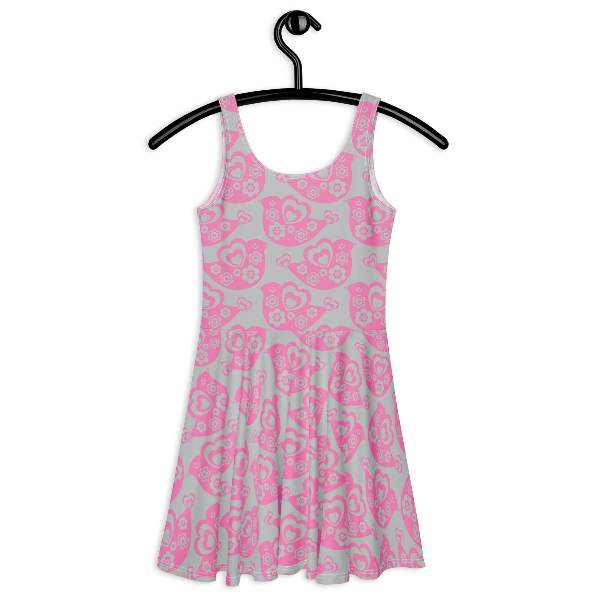 Skater Dress - TWEET LOVE pink grey