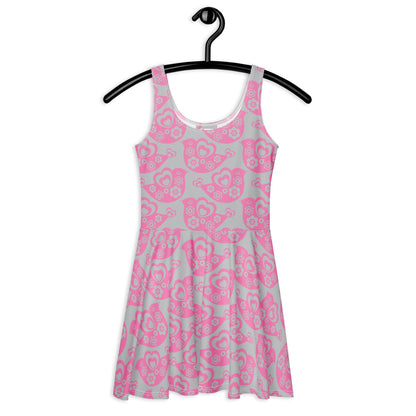 Skater Dress - TWEET LOVE pink grey