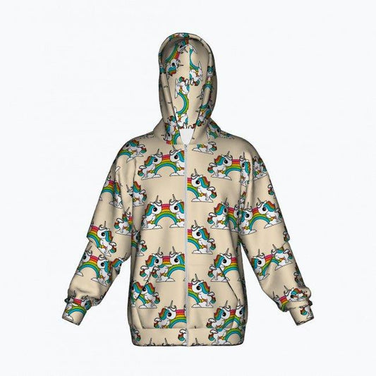 Full Print Unisex Zipper Hoodie - Cotton