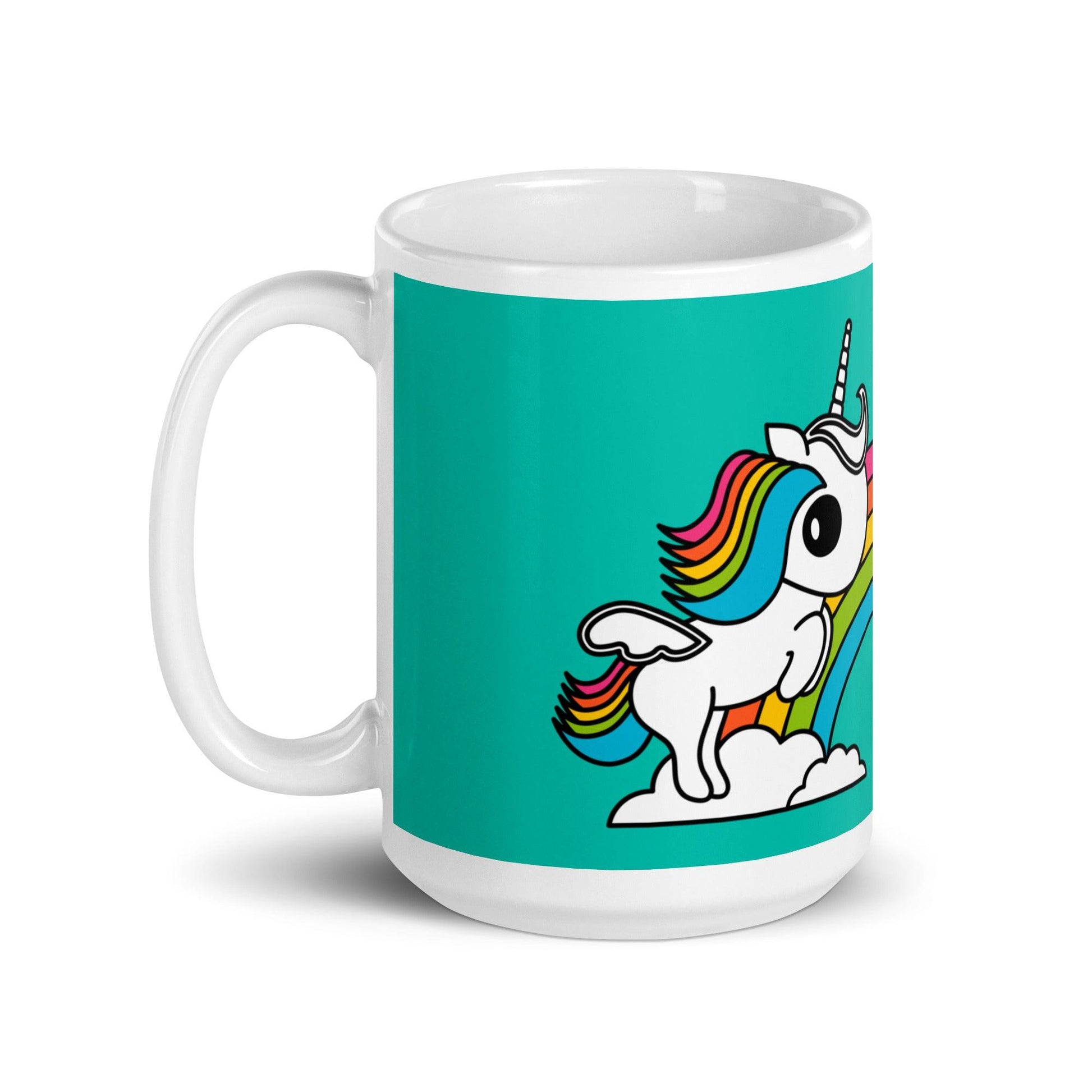 Mug - UNIQUE mint - Unicorns and rainbows print