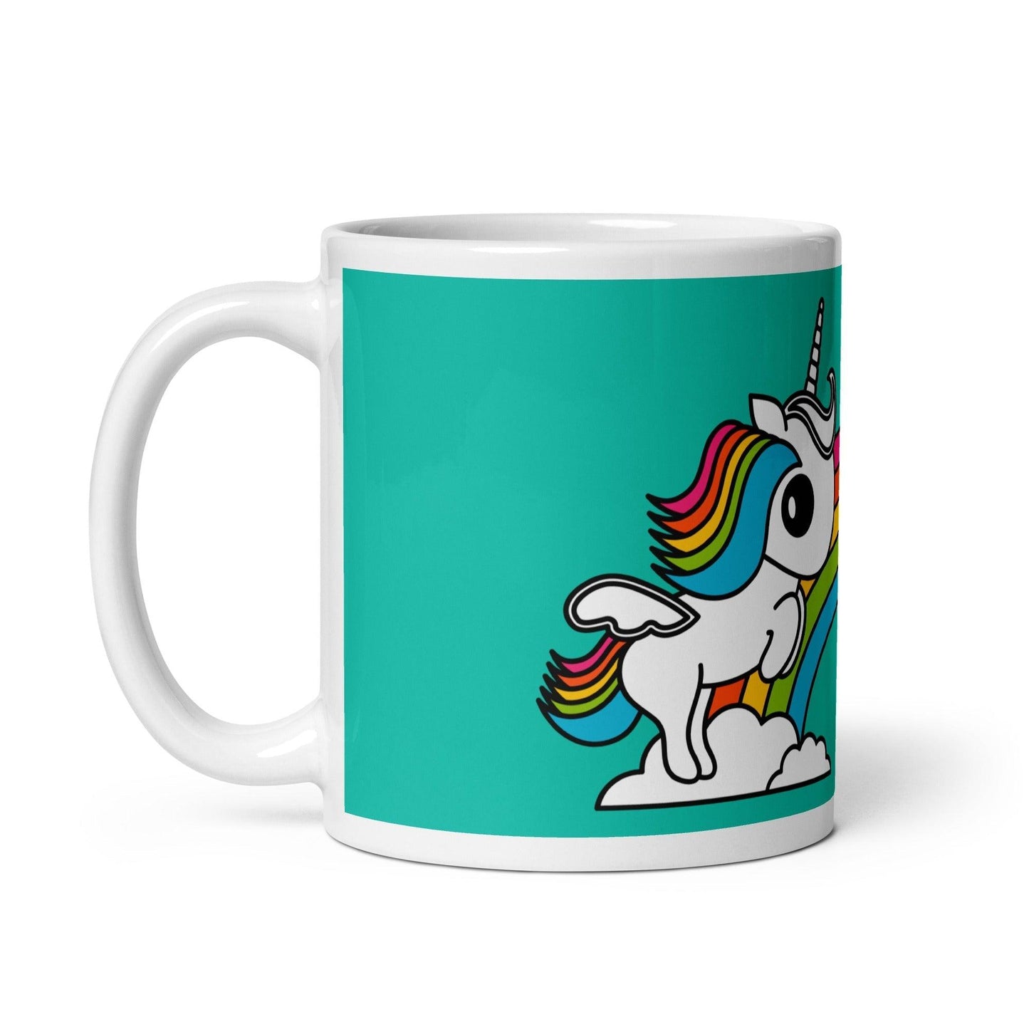 Mug - UNIQUE mint - Unicorns and rainbows print