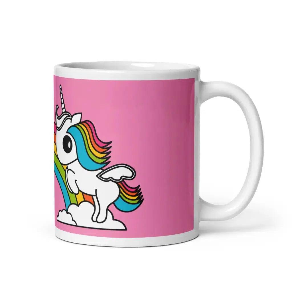 Mug - UNIQUE pink - Unicorns and rainbows print