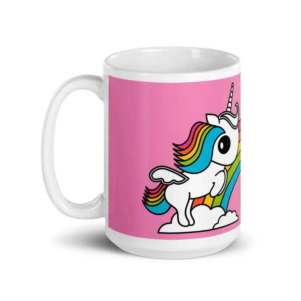 Mug - UNIQUE pink - Unicorns and rainbows print